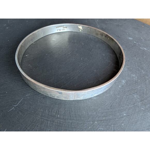 Vintage MEXICO 925 TC-318 Sterling Silver Bangle Bracelet Modern - Picture 2 of 5